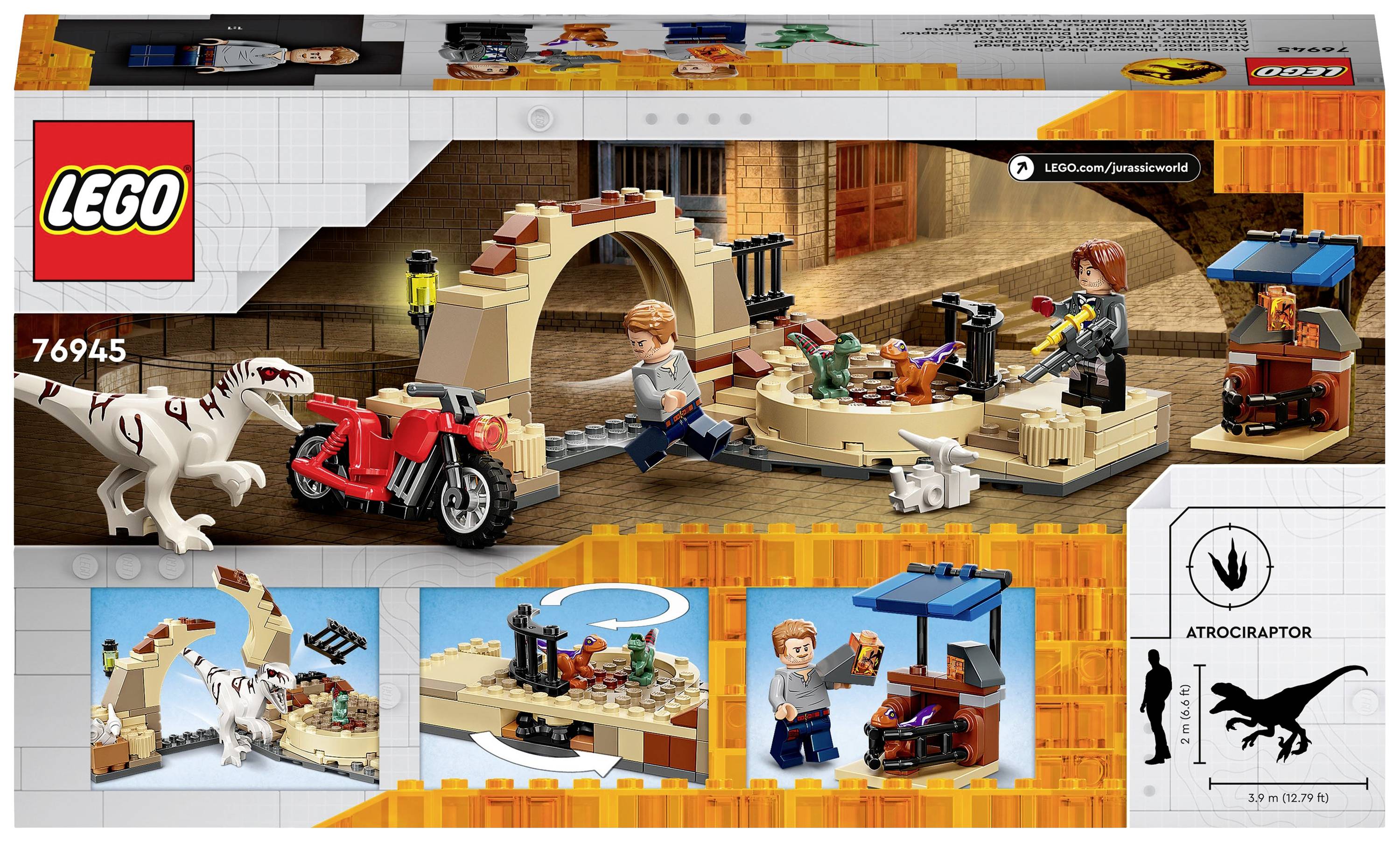 76945 LEGO® JURASSIC WORLD™ Atrociraptor: Motorradverfolgungsjagd