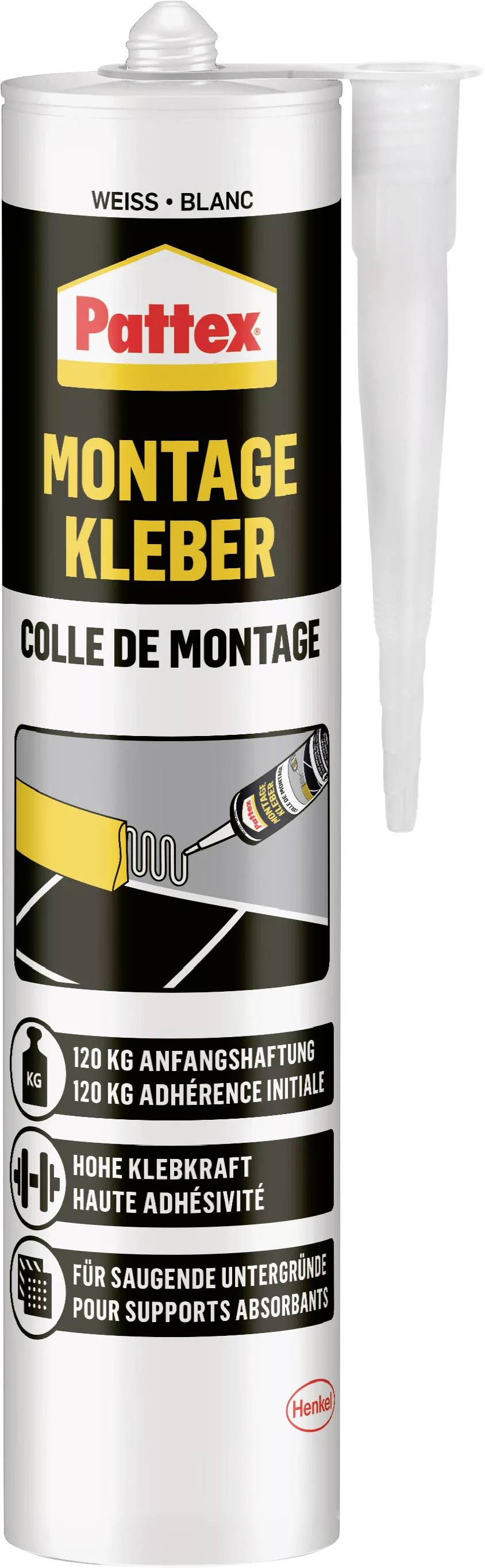 Pattex Montagekleber Herstellerfarbe Weiß PCA40 400g