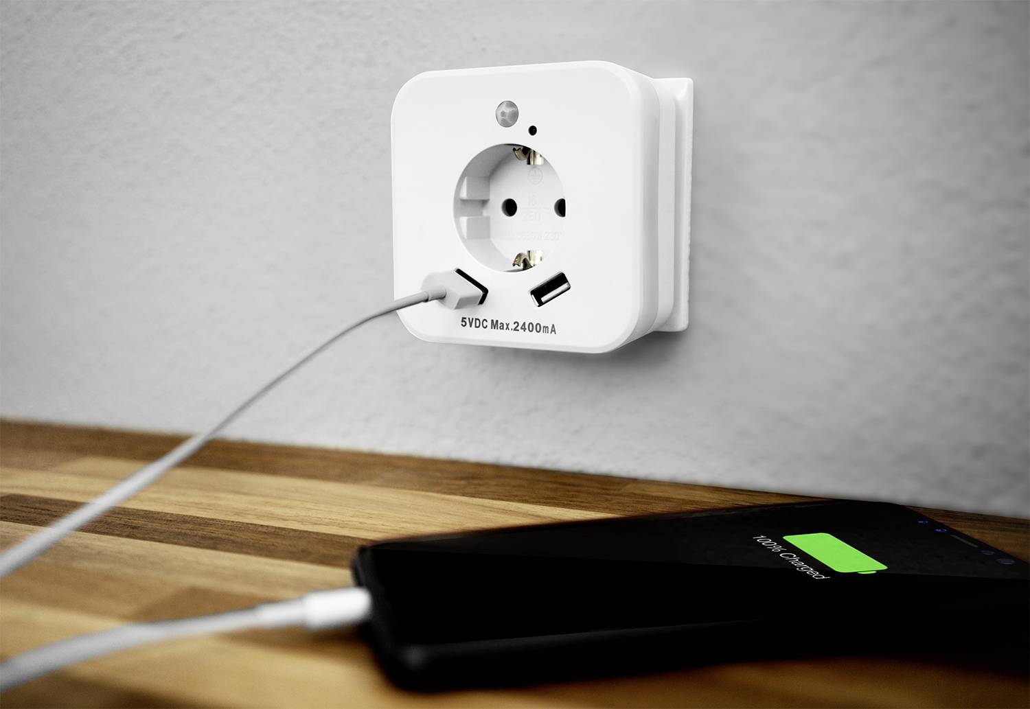 InnTec SLED02 LED-Nachtlicht mit Bewegungsmelder LED Warmweiß Weiß