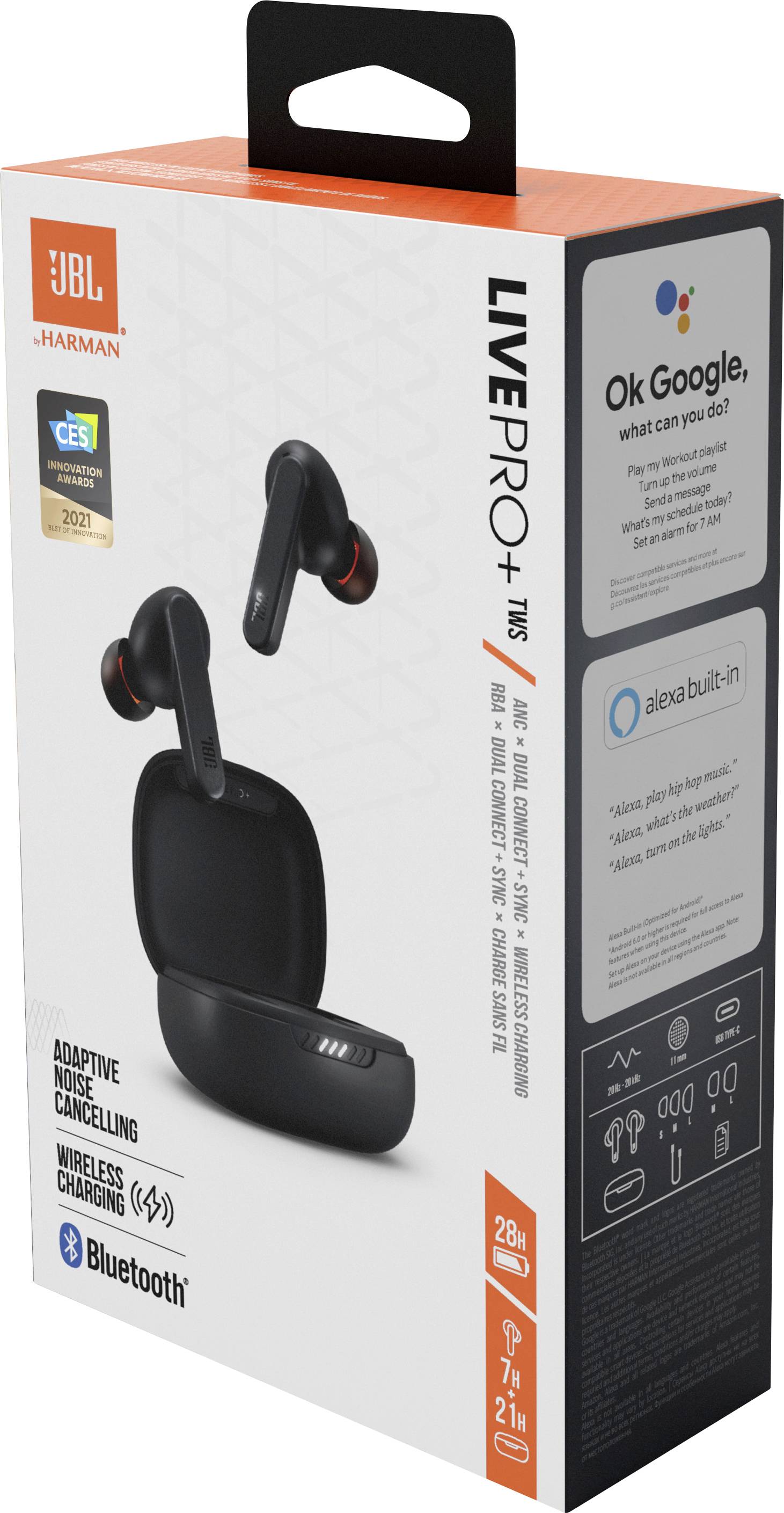 JBL LIVE Pro+ In Ear Kopfhörer Bluetooth® Schwarz Noise Cancelling Wasserbeständig