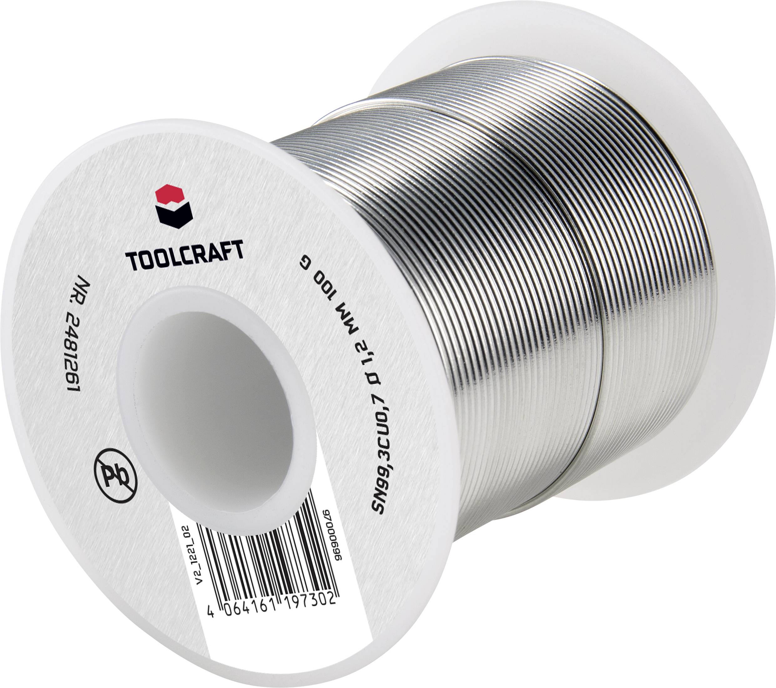 TOOLCRAFT Lötzinn, bleifrei Spule Sn99,3Cu0,7 ROL1 100g 1.2mm