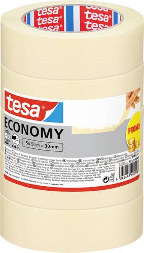 Tesa Economy 55349-00000-00 Malerabdeckband Weiß (L x B) 50 m x 30 mm 5 St.