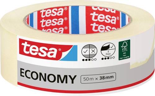 Tesa Economy 05279-00000-02 Malerabdeckband Weiß (L x B) 50 m x 38 mm