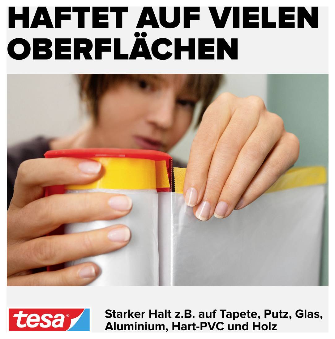 Tesa Easy Cover Perfect+ 56575-00000-00 Abdeckfolie Gelb, Transparent (L x B) 17m x 2.60m 1 Set