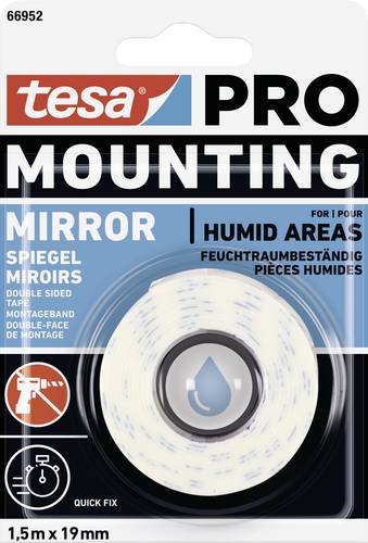 Tesa Mounting PRO Spiegel 66952-00000-00 Montageband Weiß (L x B) 1.5 m x 19 mm 1 St.