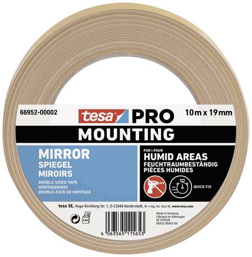 Tesa Mounting PRO Spiegel 66952-00002-00 Montageband Weiß (L x B) 10 m x 19 mm 1 St.