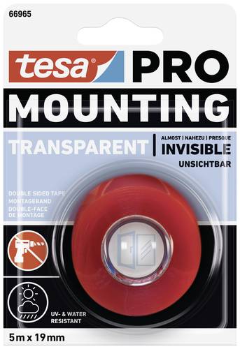 Tesa Mounting PRO Transparent 66965-00001-00 Montageband Transparent (L x B) 5m x 19mm 1St.