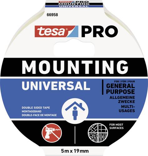 Tesa Mounting PRO Universal 66958-00001-00 Montageband Weiß (L x B) 5 m x 9 mm 1 St.