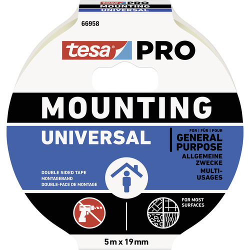 Tesa Mounting PRO Universal 66958-00001-00 Montageband Weiß (L x B) 5m x 9mm 1St.