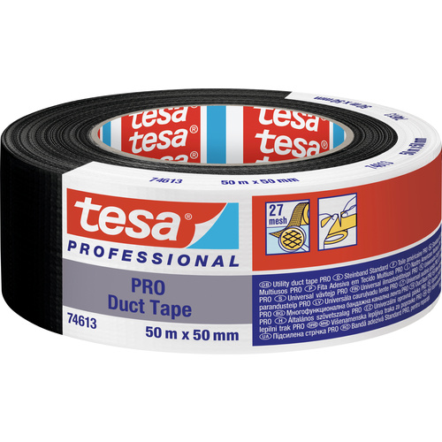 Tesa Duct Tape PRO 74613-00002-00 Reparaturband Schwarz (L x B) 50 m x 50 mm 1 St.