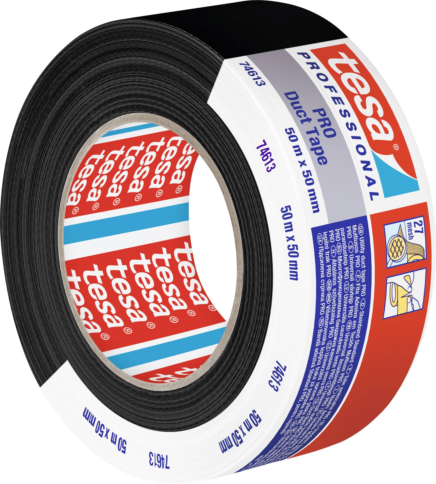 Tesa Duct Tape PRO 74613-00002-00 Reparaturband Schwarz (L x B) 50m x 50mm 1St.