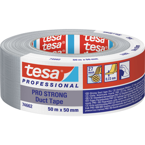 Tesa Duct Tape PRO-STRONG 74662-00003-00 Reparaturband Grau (L x B) 50 m x 50 mm 1 St.