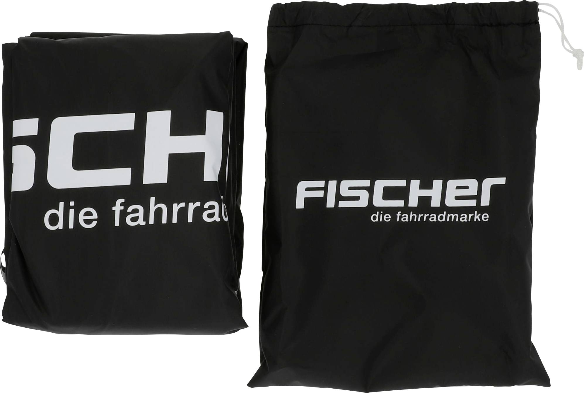 'Zwei schwarze Taschen mit dem weißen Aufdruck 