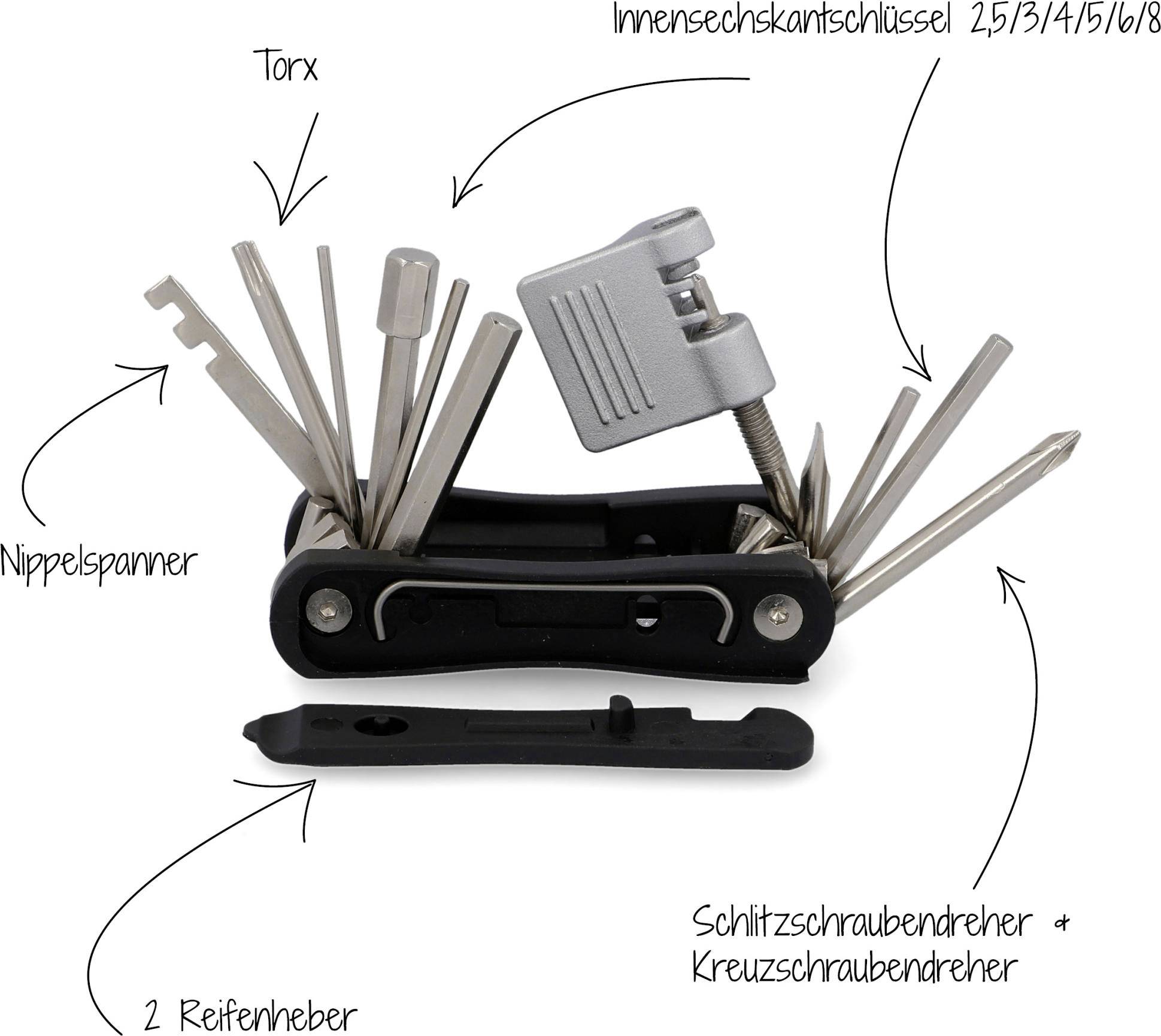FISCHER FAHRRAD Fahrrad Reparaturwerkzeug 15teilig