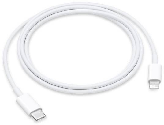 Apple USB-Kabel USB 2.0 USB-C® Stecker, Apple Lightning Stecker 1.00 m Weiß MM0A3ZM/A