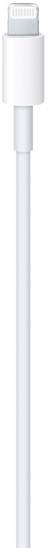 Ein weißes USB-Ladekabel mit einem Lightning-Anschluss, geeignet für Mobilgeräte.