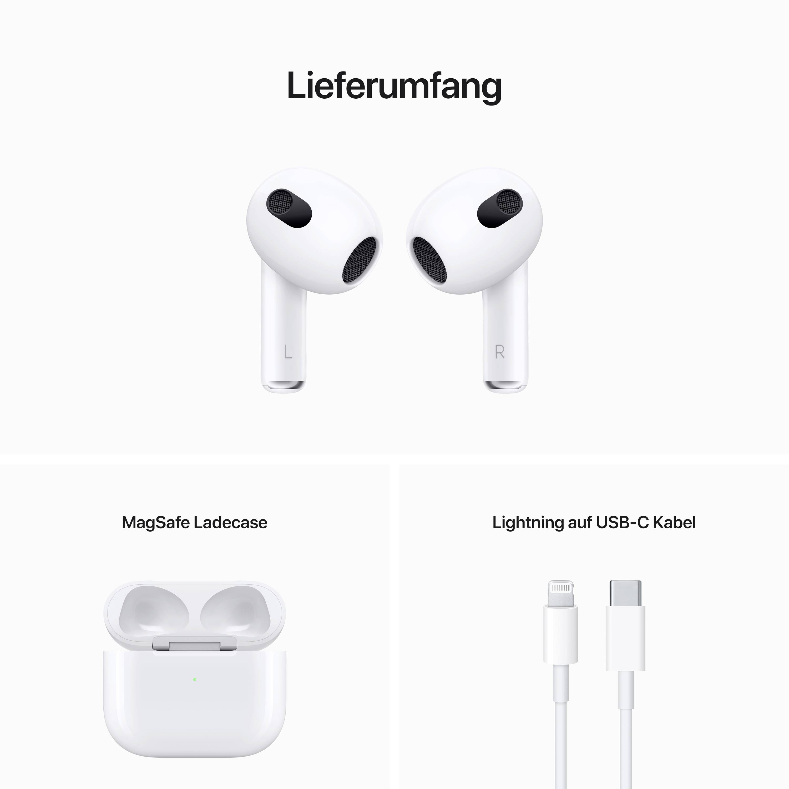 Apple AirPods (3rd Generation) + MagSafe Charging Case AirPods Bluetooth® Weiß Headset