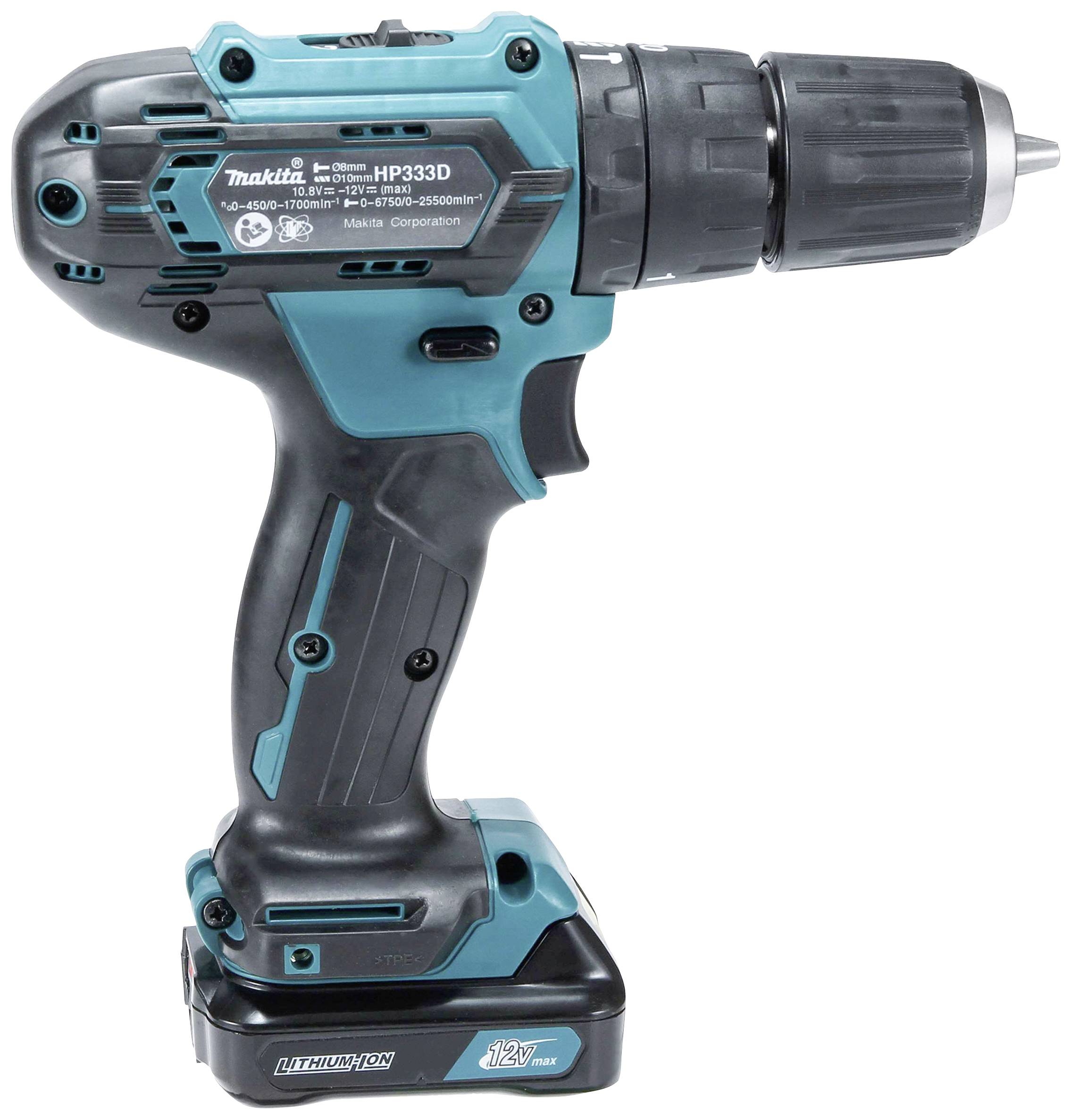 Makita HP333DSAW 2-Gang-Akku-Schlagbohrschrauber inkl. Akku, inkl. Ladegerät, inkl. Koffer