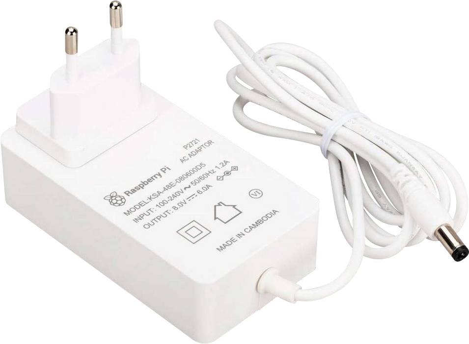 Raspberry Pi® Steckernetzteil, Festspannung Passend für (Entwicklungskits): Raspberry Pi® Ausgangsstrom (max.) 6000mA 1