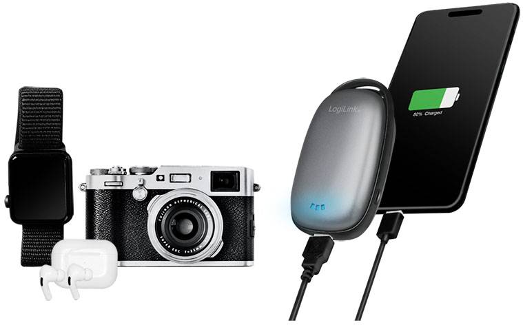 LogiLink PA0264 Powerbank 4000 mAh Fast Charge LiPo USB-A, Micro USB Metallic Grau (matt)