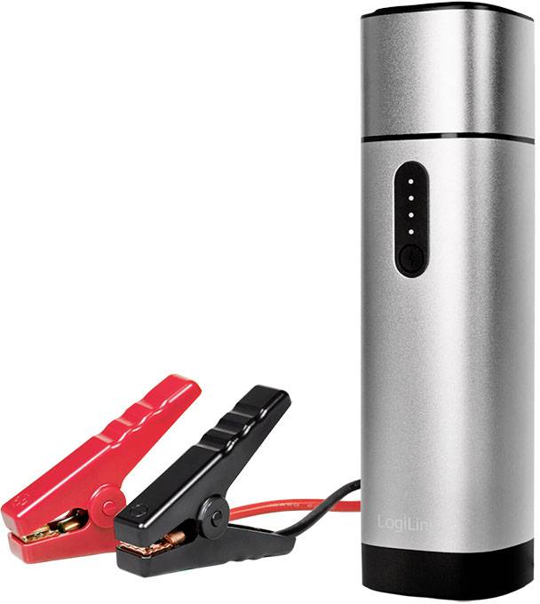 LogiLink PA0266 Powerbank 10000 mAh Fast Charge LiPo USB-A, USB-C® Metallic Grau (matt) Taschenlampe