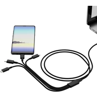 Smrter USB-Ladekabel USB-A Stecker, USB-C® Stecker, USB-C® Stecker, Apple Lightning Stecker, USB-Micro-B Stecker 1.20m Schwarz Smrter USB-Ladekabel USB-A Stecker, USB-C® Stecker, USB-C® Stecker, Apple Lightning Stecker, USB-Micro-B Stecker 1.20m Schwarz