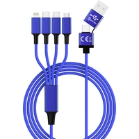 Smrter USB-Ladekabel USB-A Stecker, USB-C® Stecker, USB-C® Stecker, Apple Lightning Stecker, USB-Micro-B Stecker 1.20m Navy-Blau Smrter USB-Ladekabel USB-A Stecker, USB-C® Stecker, USB-C® Stecker, Apple Lightning Stecker, USB-Micro-B Stecker 1.20m Navy-Blau