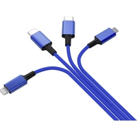 Smrter USB-Ladekabel USB-A Stecker, USB-C® Stecker, USB-C® Stecker, Apple Lightning Stecker, USB-Micro-B Stecker 1.20m Navy-Blau Smrter USB-Ladekabel USB-A Stecker, USB-C® Stecker, USB-C® Stecker, Apple Lightning Stecker, USB-Micro-B Stecker 1.20m Navy-Blau
