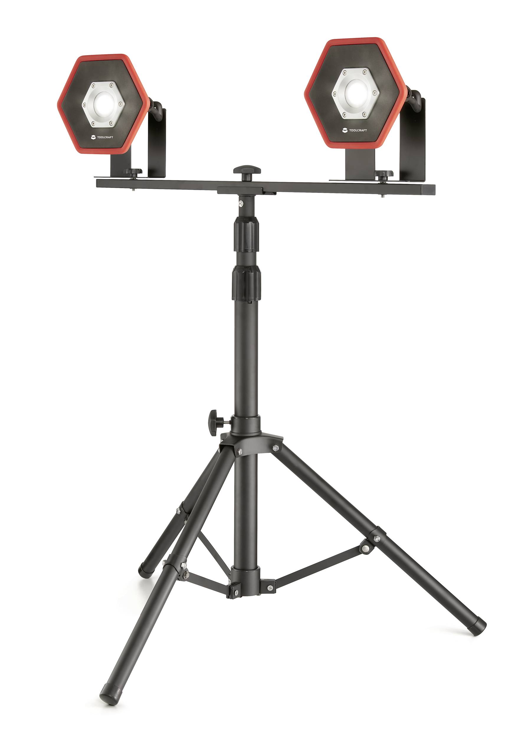 TOOLCRAFT TO-7444920 Stativ 2 Leuchten Passend für (Handlampen) LED-Arbeitsleuchte, LED-Arbeitsleuchte WL1000, LED-Arbeitsleuchte