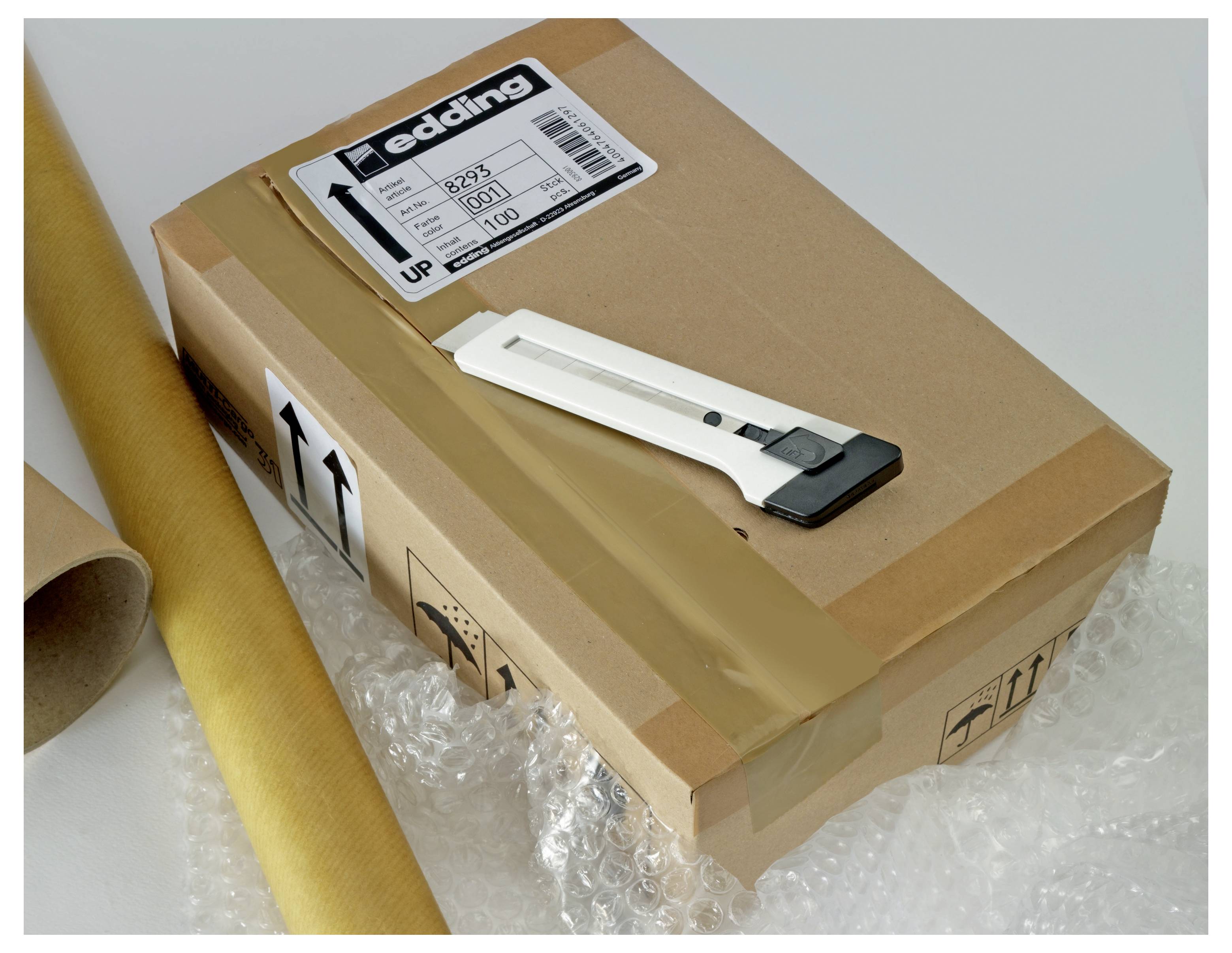 Edding 4-M18001 edding M 18 Cutter - 1 Cutter in weiß - handliches Cuttermesser für alltägliche Schneidearbeiten - Universalmesser, Teppichmesser
