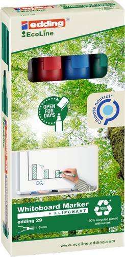 Edding 29 4-29-4 Whiteboardmarker Set Blau, Grün, Rot, Schwarz 4 St.