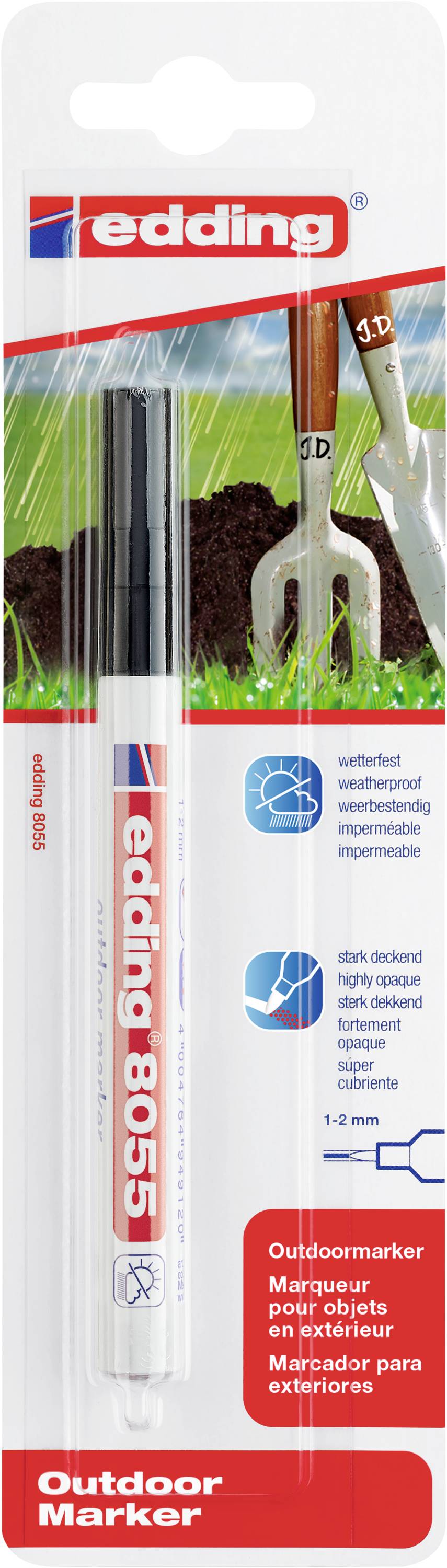 Edding 8055 4-8055-1-1001 Outdoormarker Schwarz 1 mm, 2mm