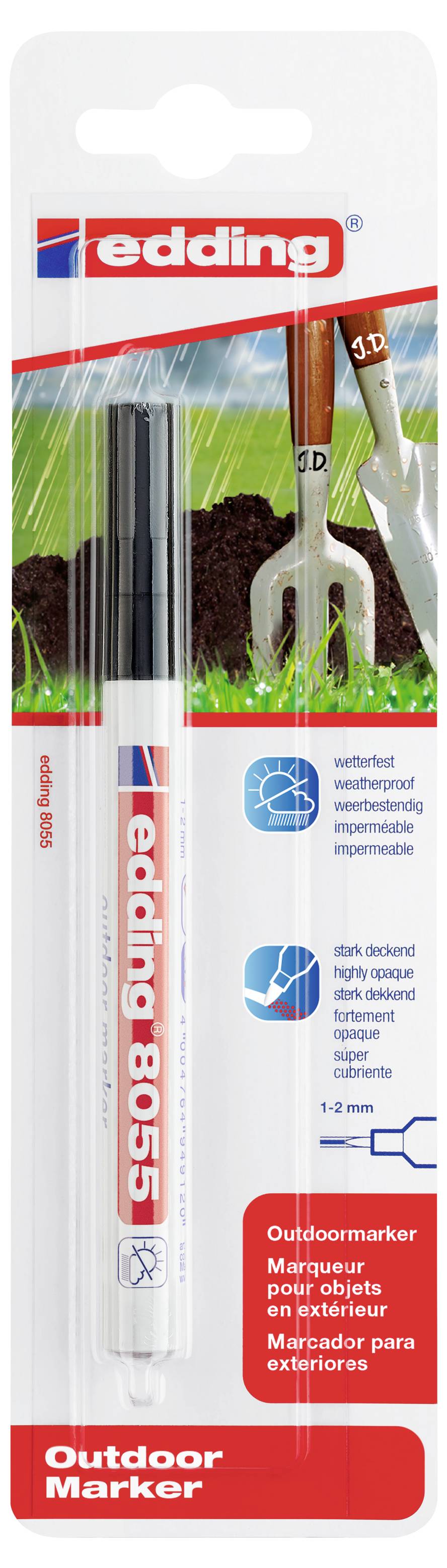 Edding 8055 4-8055-1-1001 Outdoormarker Schwarz 1 mm, 2mm