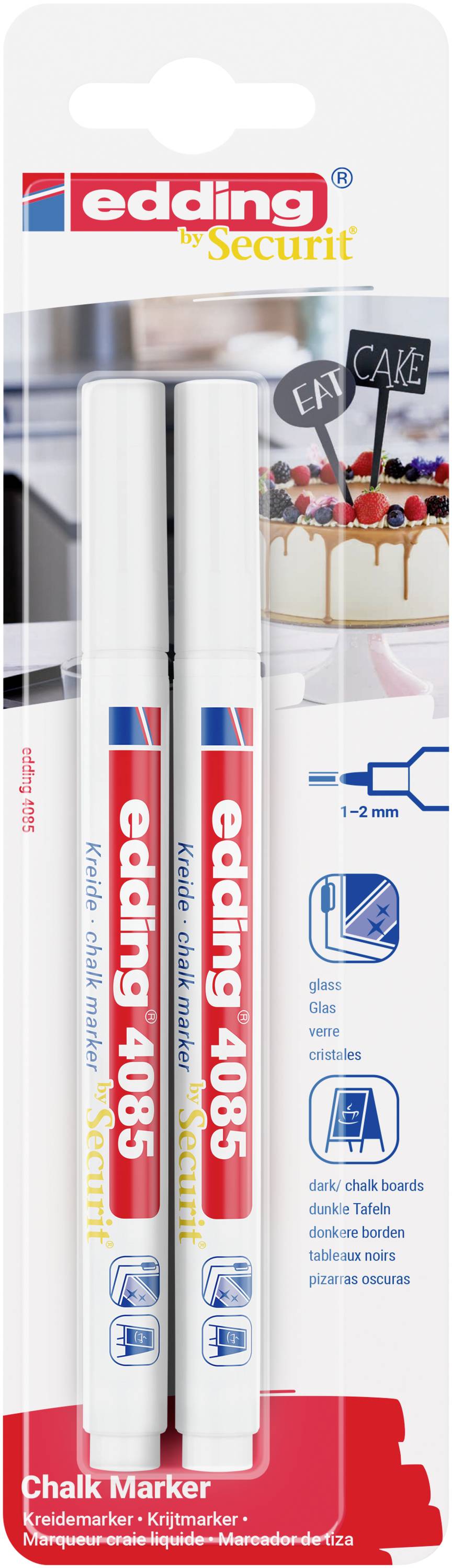 Edding 4085 4-4085-2-1049 Kreidemarker Weiß 1 mm, 2mm