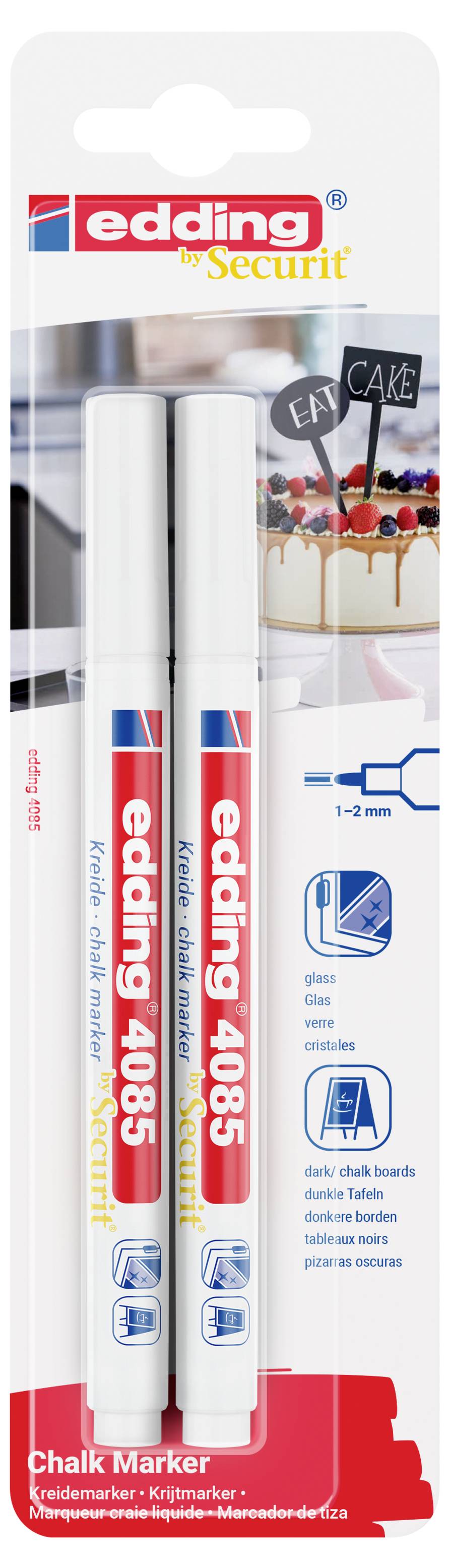 Edding 4085 4-4085-2-1049 Kreidemarker Weiß 1 mm, 2mm