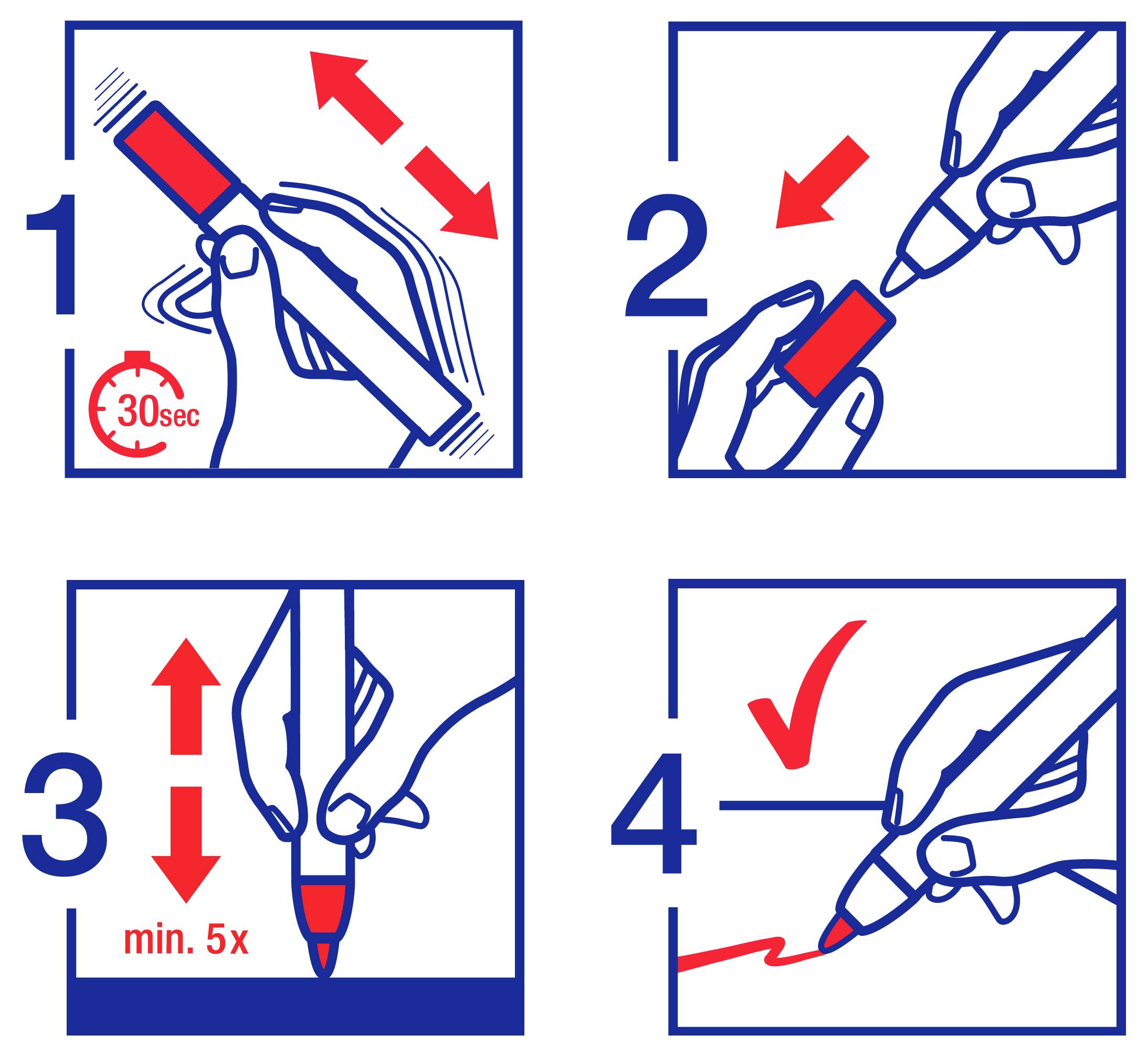 Edding 4085 4-4085-4-1BAS Kreidemarker Hellblau, Neongrün, Rot, Weiß 1 mm, 2mm