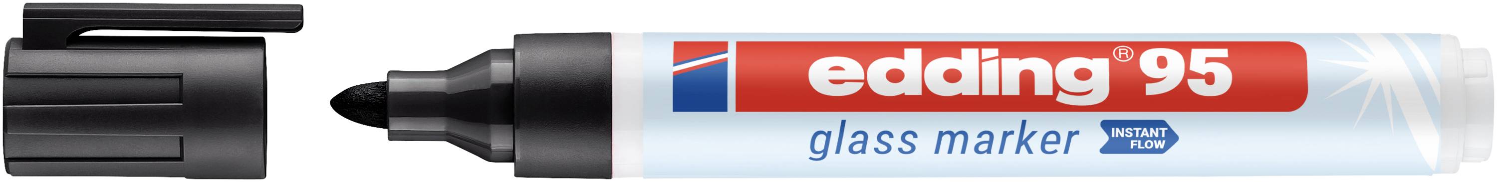 Edding 95 4-95001 Glasmarker Schwarz 1.5 mm, 3mm