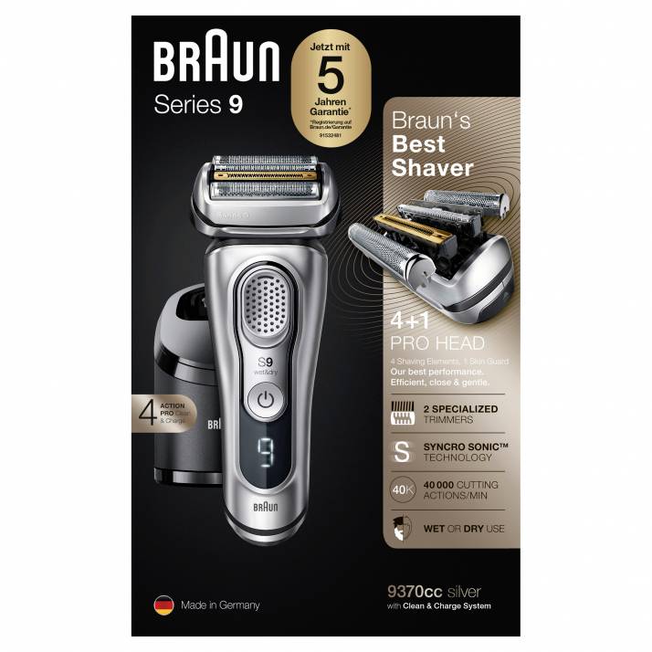Braun 9370cc Folienrasierer Silber