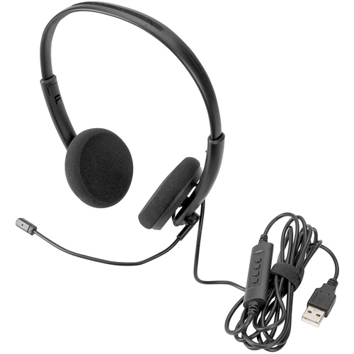 Digitus DA-12203 Computer On Ear Headset kabelgebunden Stereo Schwarz  Mikrofon-Rauschunterdrückung, Noise Cancellin