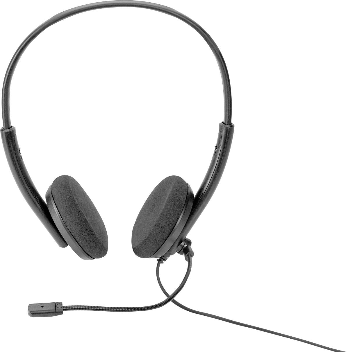 Digitus DA-12203 On Ear Headset kabelgebunden Stereo Schwarz Mikrofon-Rauschunterdrückung, Noise Cancelling Lautstärkeregelung, Mikrofon-Stummschal