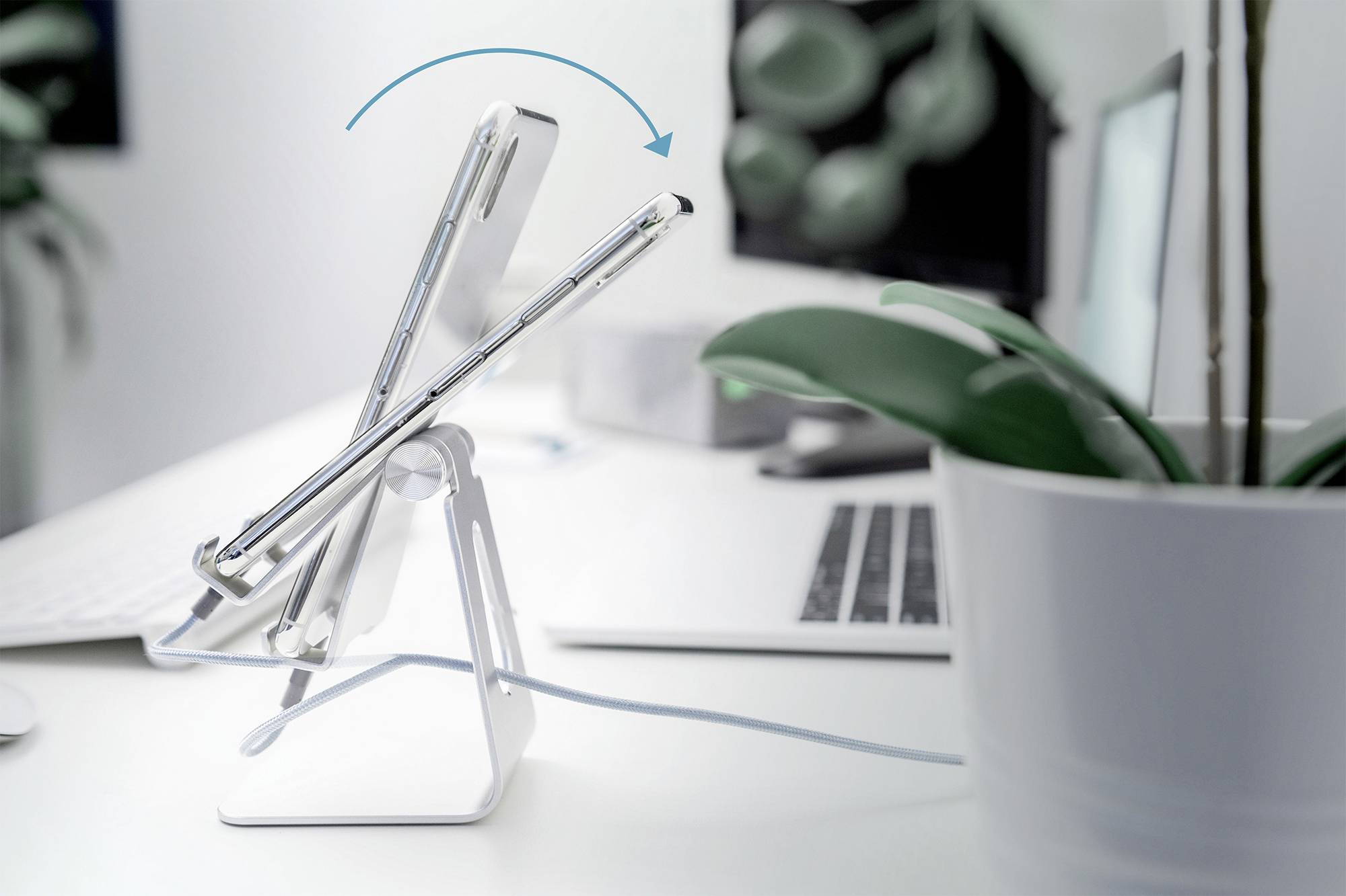 Digitus DA-90418 Handy Ständer Aluminium, Aluminium (gebürstet), Aluminium (hell), Aluminium-Grau, Silber