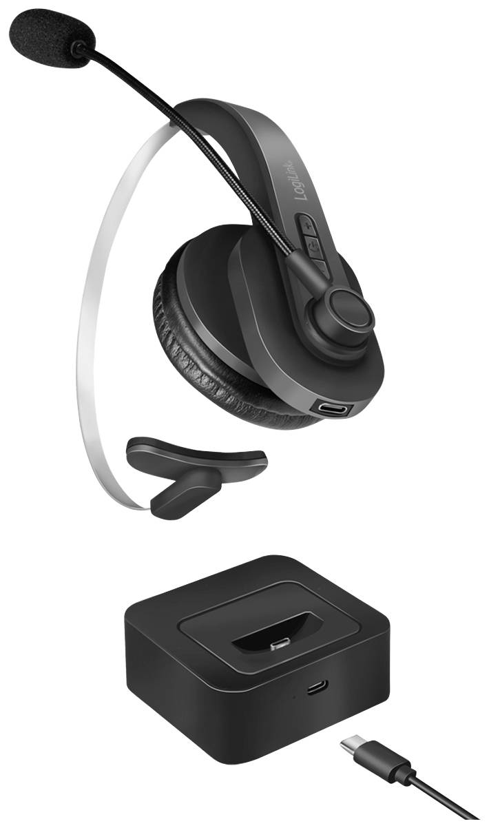 LogiLink BT0059 On Ear Headset Bluetooth® Mono Schwarz Telefon