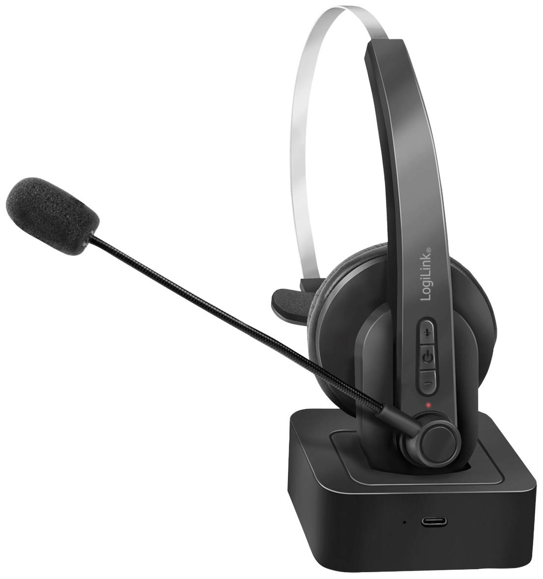 LogiLink BT0059 On Ear Headset Bluetooth® Mono Schwarz Telefon