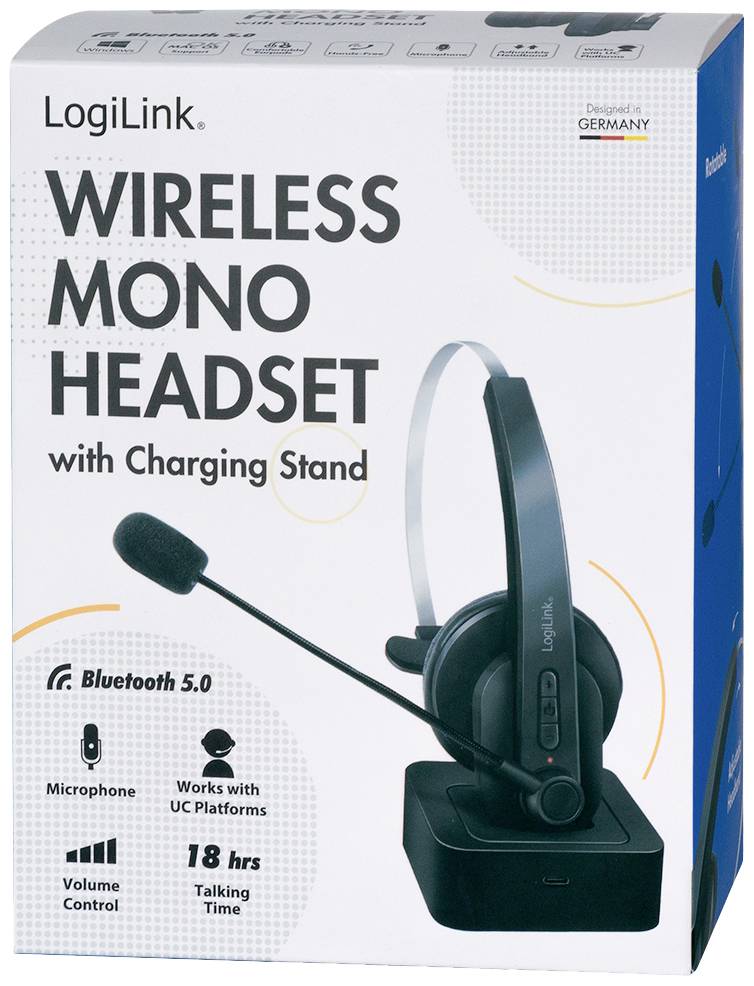 LogiLink BT0059 On Ear Headset Bluetooth® Mono Schwarz Telefon