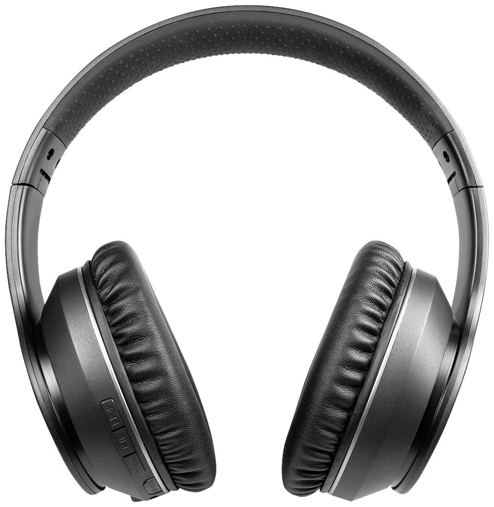 Schwarze Over-Ear-Kopfhörer mit gepolsterten Ohrmuscheln und verstellbarem Bügel, geeignet für Musik- und Audiowiedergabe.