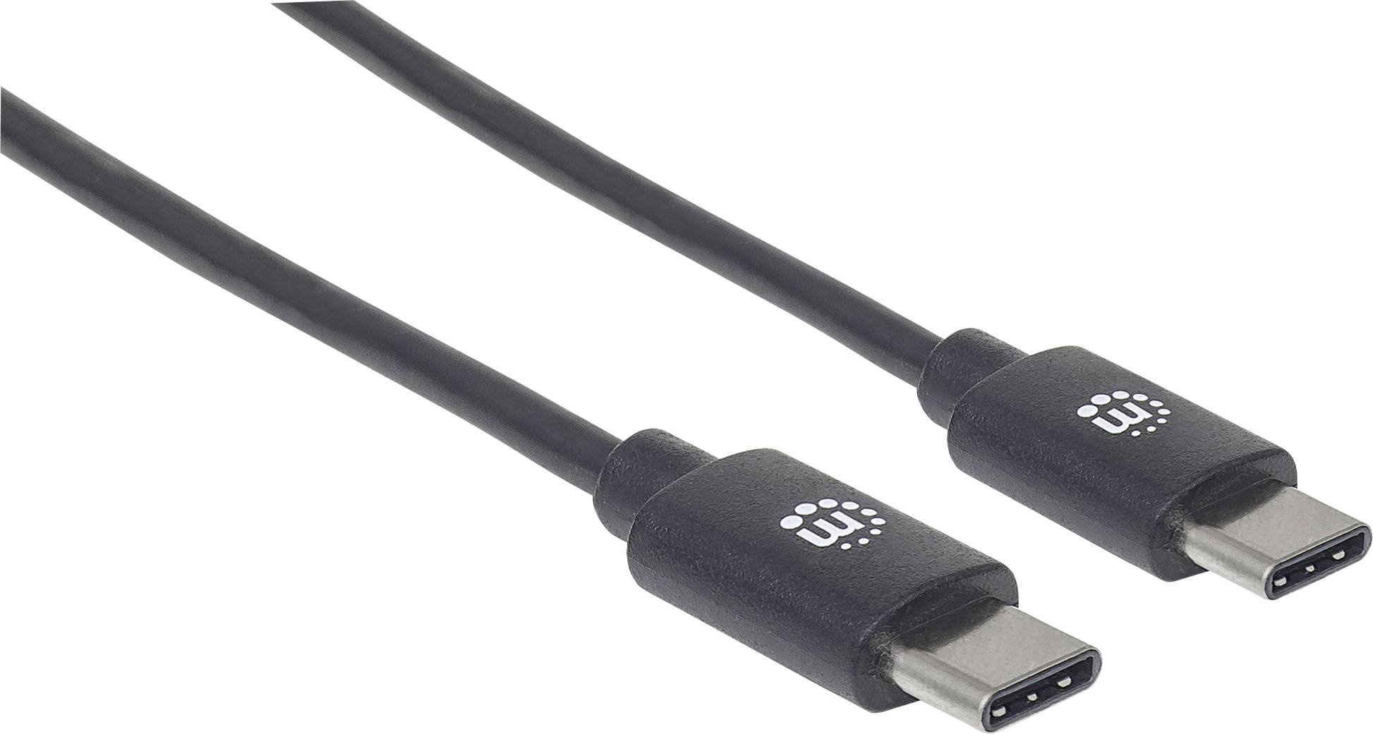 Manhattan USB-Kabel USB 2.0 USB-C® Stecker 2.00 m Schwarz 354875
