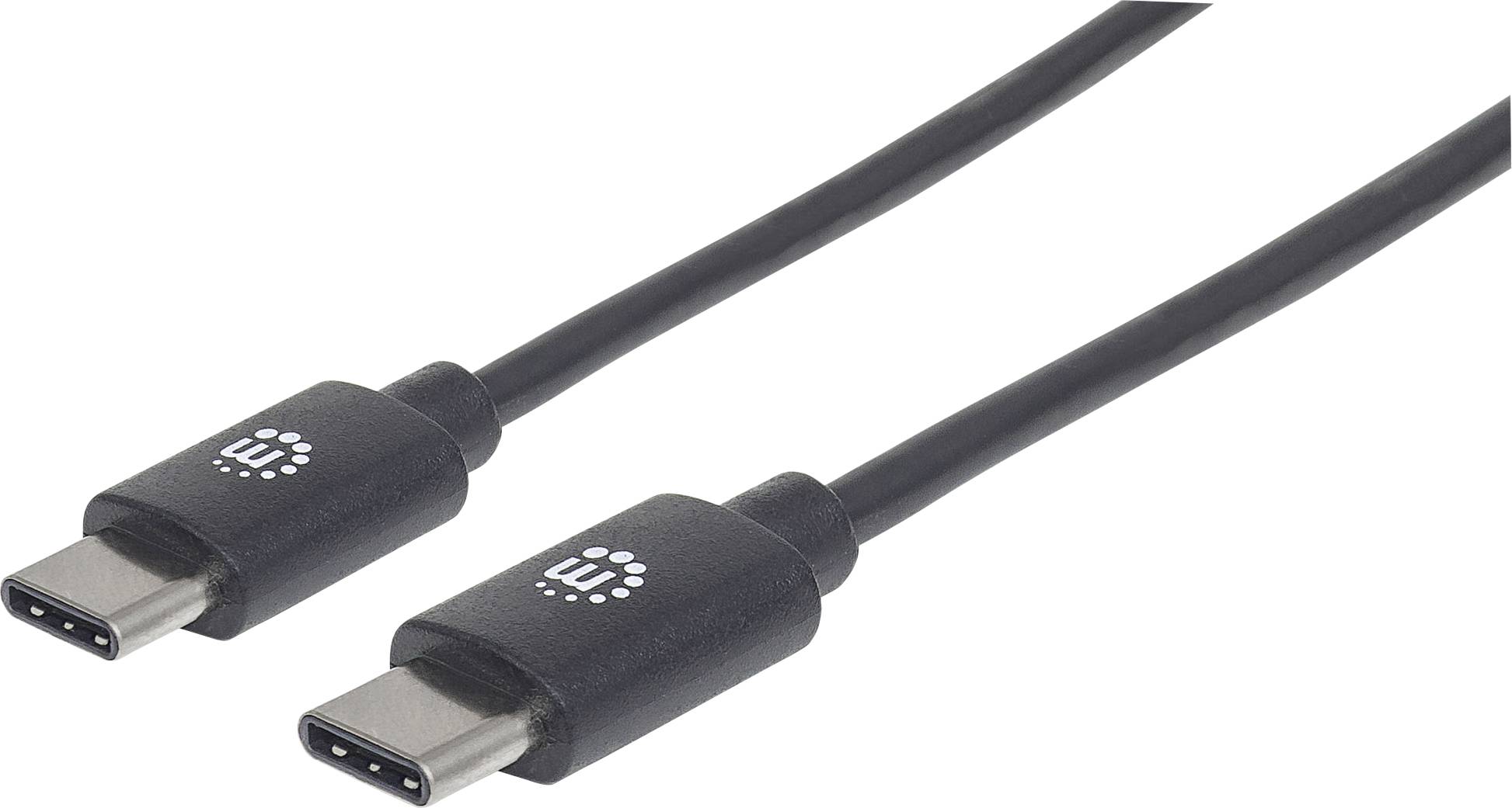 Manhattan USB-Kabel USB 2.0 USB-C® Stecker 2.00 m Schwarz 354875