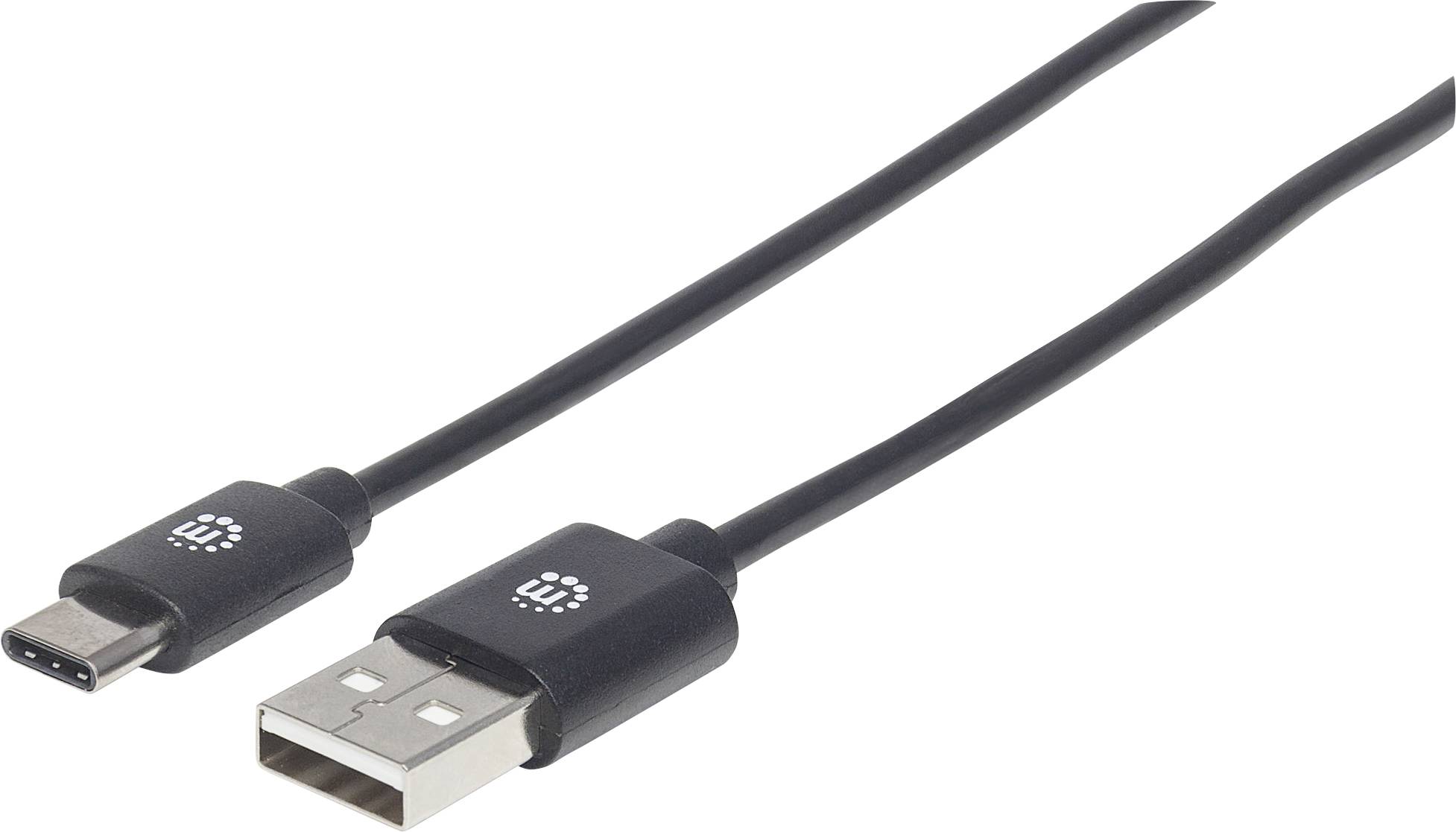 Manhattan USB-Kabel USB 2.0 USB-A Stecker, USB-C® Stecker 2.00m Schwarz 354929