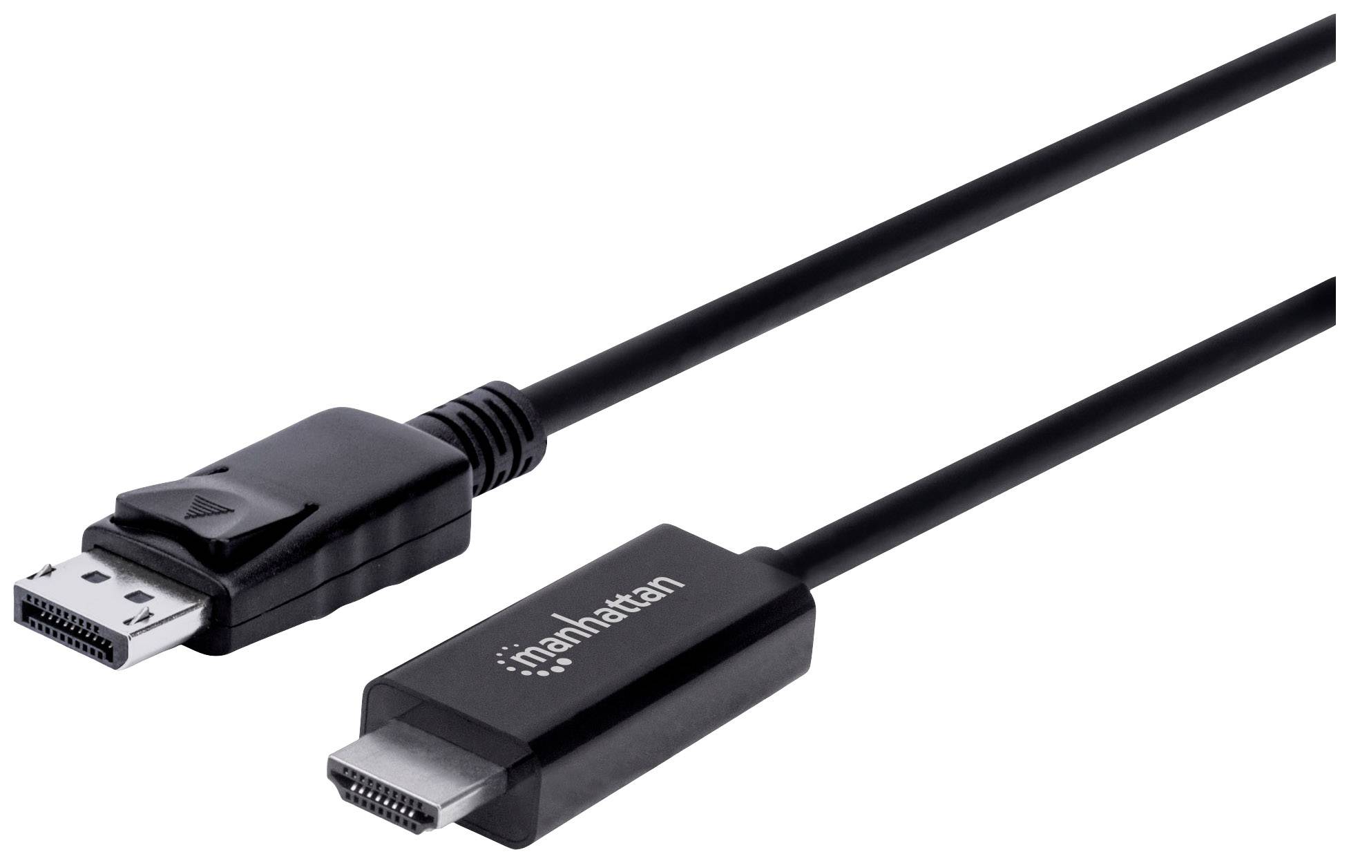 Manhattan DisplayPort / HDMI Adapterkabel DisplayPort Stecker, HDMI-A Stecker 3.00m Schwarz 153218 DisplayPort-Kabel