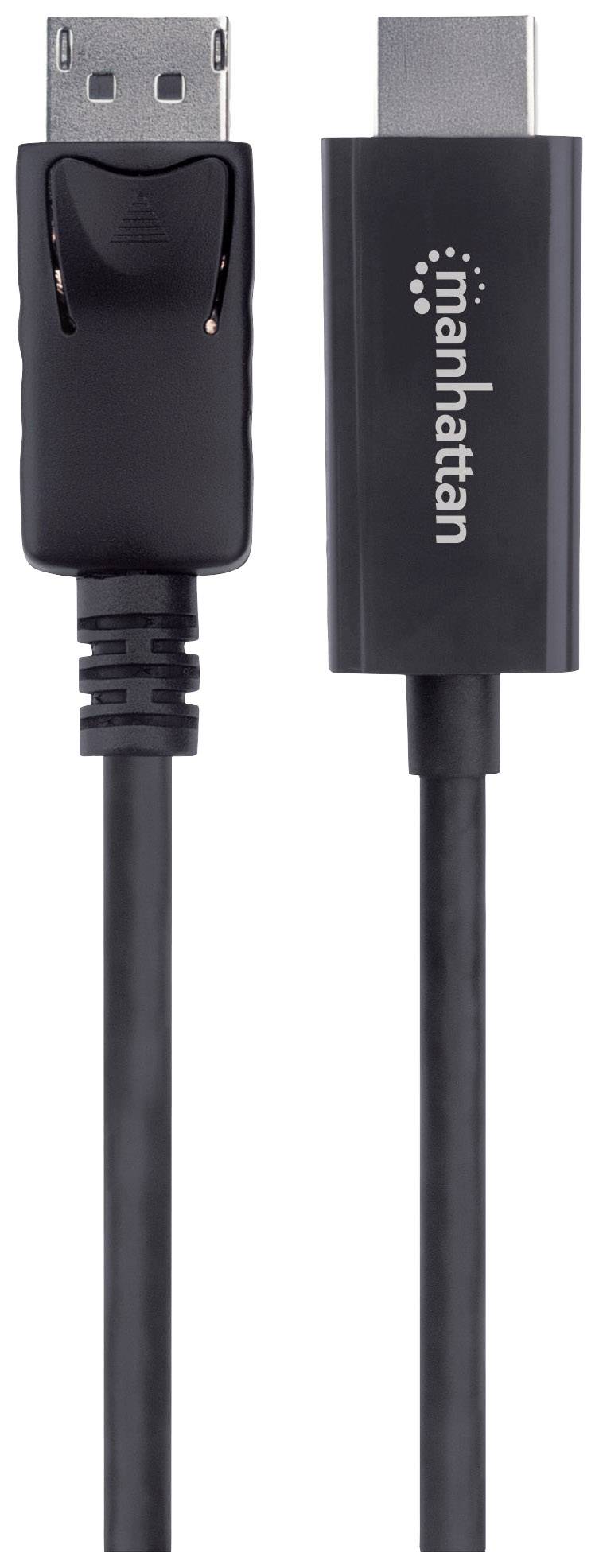 Manhattan DisplayPort / HDMI Adapterkabel DisplayPort Stecker, HDMI-A Stecker 3.00m Schwarz 153218 DisplayPort-Kabel